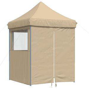 vidaXL Tienda de fiesta plegable Pop-Up con 4 paredes laterales beige