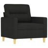 vidaXL Sill&oacute;n con taburete tela negro 60 cm