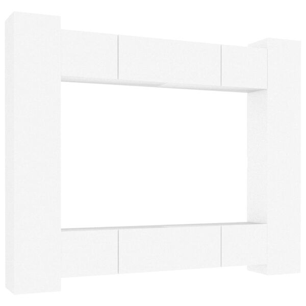 vidaXL Set de muebles para TV 8 piezas madera contrachapada blanco