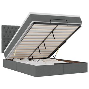 vidaXL Estructura cama otomana colch&oacute;n tela gris oscuro 140x190cm