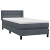 vidaXL Cama box spring con colch&oacute;n terciopelo gris oscuro 80x220 cm
