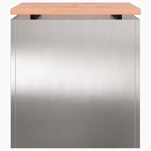 vidaXL Banco de jardín Plateado 40 x 40 x 43 cm Acero inoxidable