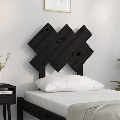 vidaXL Cabecero de cama madera maciza de pino negro 72,5x3x81 cm