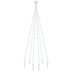 vidaXL &Aacute;rbol de Navidad en asta de bandera 108 LED blanco fr&iacute;o 180cm