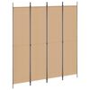 vidaXL Separador de habitaci&oacute;n de 4 paneles Beige 200 x 220 cm Tela