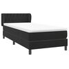 vidaXL Cama box spring con colch&oacute;n cuero sint&eacute;tico negro 80x220 cm