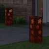 vidaXL Luz de camino LED solar 2 pcs Acero Corten Acero Corten