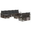 vidaXL Conjunto de sof&aacute;s de jard&iacute;n 10 uds. Gris rat&aacute;n sint&eacute;tico