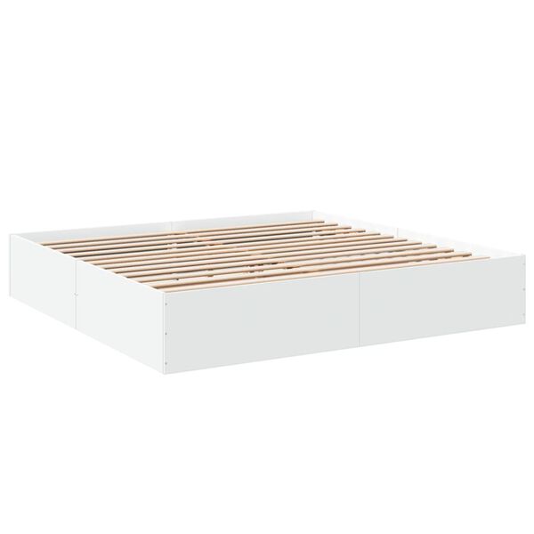 vidaXL Estructura de cama madera de ingenier&iacute;a blanca 200x200 cm