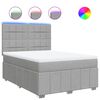 vidaXL Cama box spring con colch&oacute;n tela gris claro 160x200 cm