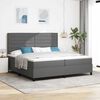 vidaXL Cama tipo Box Spring con colch&oacute;n Gris oscuro 200 x 200 cm tela