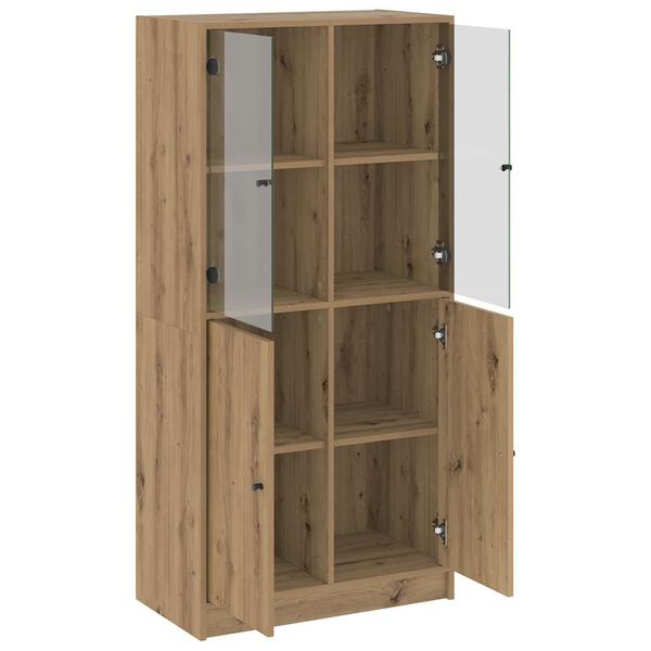 vidaXL Aparador alto con puertas madera roble artisian 68x37x142 cm
