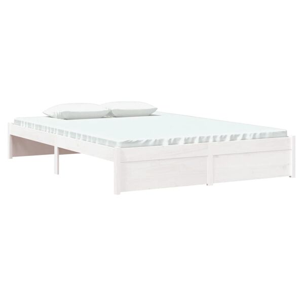 vidaXL Estructura de cama sin colchón madera maciza blanco 140x200 cm