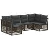vidaXL Conjunto de sof&aacute;s de jard&iacute;n 6 pcs Gris rat&aacute;n sint&eacute;tico