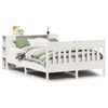 vidaXL Cama con estanter&iacute;a sin colch&oacute;n madera maciza blanca 140x190 cm