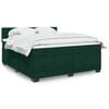 vidaXL Cama box spring con colch&oacute;n terciopelo verde oscuro 180x200 cm