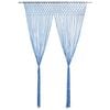 vidaXL Cortina de macram&eacute; algod&oacute;n azul 140x240 cm