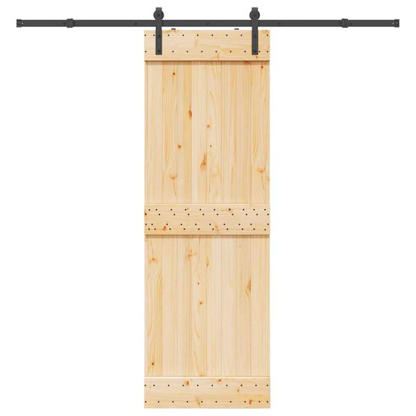 vidaXL Puerta corredera con herrajes madera maciza de pino 70x210 cm