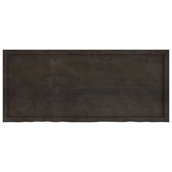 vidaXL Encimera de ba&ntilde;o madera tratada marr&oacute;n oscuro 140x60x(2-4) cm