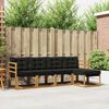 vidaXL Conjunto de sof&aacute;s de exterior con coj&iacute;n 5 pcs Natural y negro