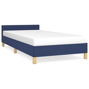 vidaXL Estructura de cama con cabecero sin colch&oacute;n tela azul 80x200 cm