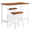 vidaXL Set de mesa y taburete de bar 3 piezas madera maciza