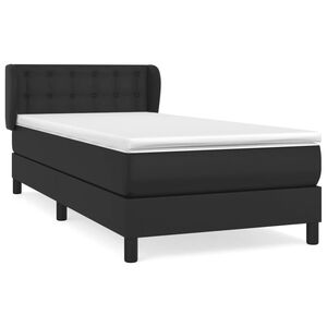 vidaXL Cama box spring con colch&oacute;n cuero sint&eacute;tico negro 90x190 cm