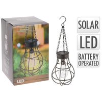 ProGarden Lámpara solar con forma de bombilla metal con 10 LED