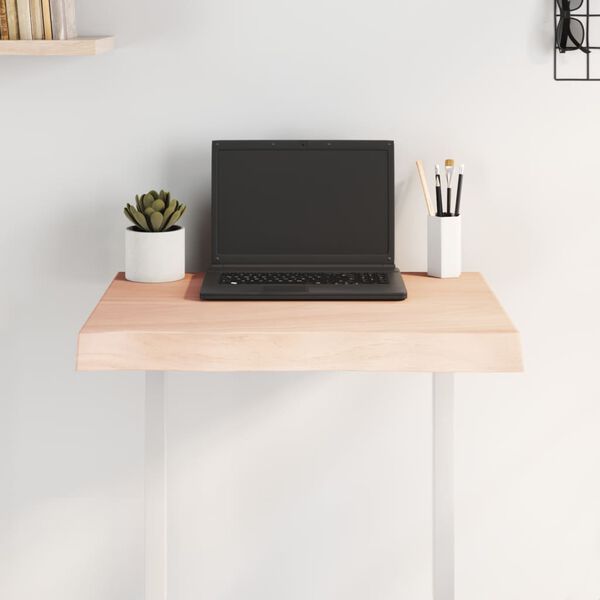 vidaXL Tablero de mesa madera maciza borde natural 60x60x(2-6) cm