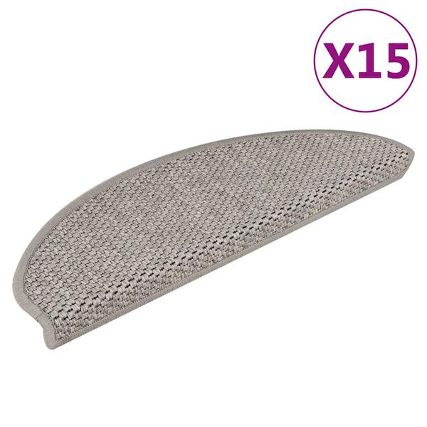 vidaXL Alfombrillas autoadhesivas sisal 15 uds plateado 56x17x3 cm