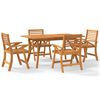 vidaXL Juego de comedor de jard&iacute;n 5 piezas madera maciza de acacia