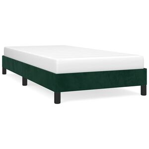 vidaXL Estructura de cama sin colch&oacute;n terciopelo verde oscuro 80x200cm