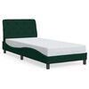vidaXL Estructura de cama con LED sin colch&oacute;n terciopelo verde oscuro 80x200 cm