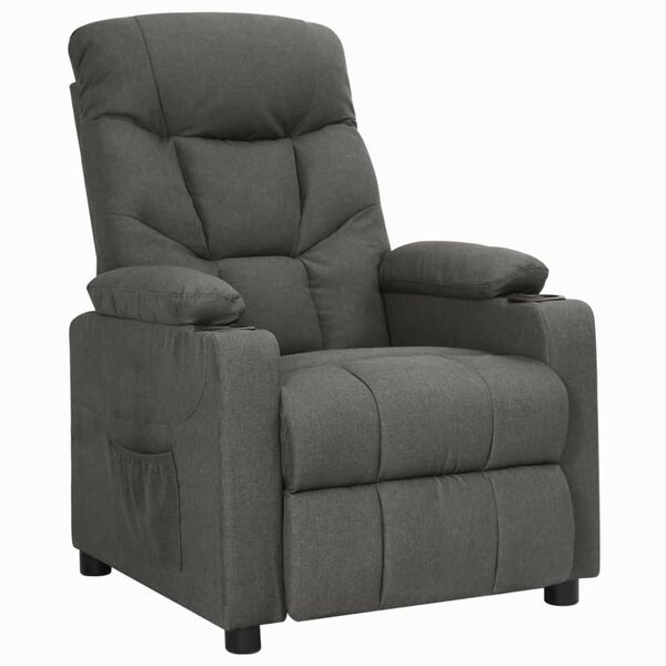 vidaXL Sill&oacute;n reclinable de tela gris oscuro