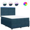 vidaXL Cama box spring con colch&oacute;n terciopelo azul 140x190 cm