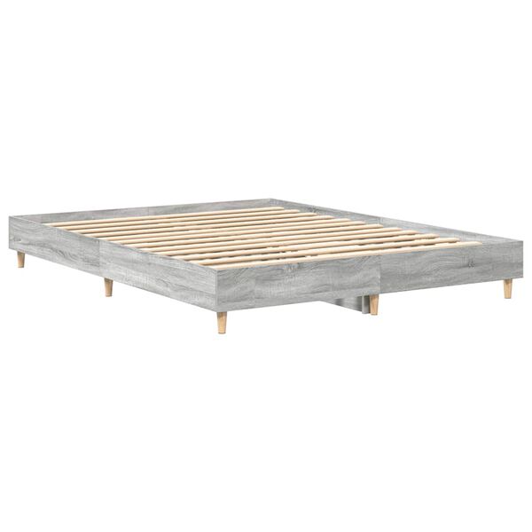 vidaXL Estructura de cama sin colch&oacute;n gris Sonoma 150x200 cm