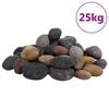 vidaXL Guijarros pulidos colores mezclados 25 kg 5-8 cm