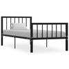 vidaXL Estructura de cama sin colch&oacute;n metal negro 100x200 cm