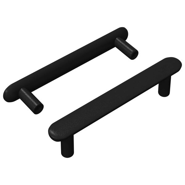 vidaXL Manija de armario 2 pcs Negro 121 x 16.6 x 28.3 mm Hierro