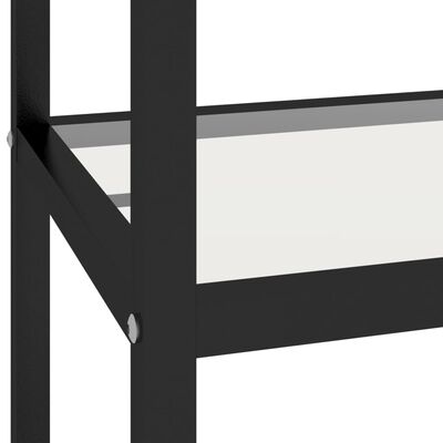 vidaXL Mesa consola vidrio templado negro mármol 100x36x90 cm