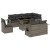 vidaXL Set de muebles de jard&iacute;n 9 pzas y cojines rat&aacute;n sint&eacute;tico gris