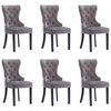 vidaXL Sillas de comedor 6 unidades terciopelo gris