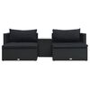 vidaXL Set muebles de jardín 5 piezas y cojines ratán sintético negro