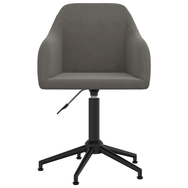 vidaXL Silla de oficina giratoria de terciopelo gris oscuro