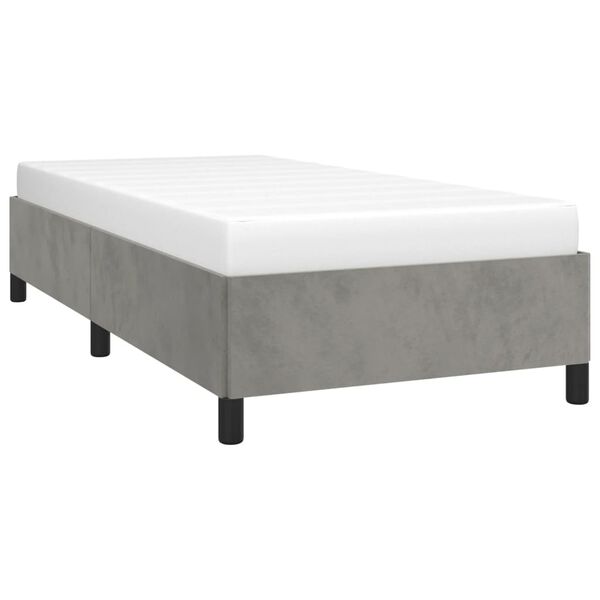 vidaXL Estructura de cama sin colch&oacute;n terciopelo gris claro 80x200 cm