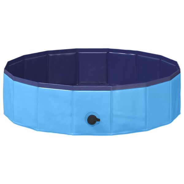 vidaXL Piscina Plegable para Perros Azul 80 x 80 x 20 cm PVC