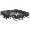 vidaXL Conjunto de sof&aacute;s de jard&iacute;n 14 uds. Negro Aluminio
