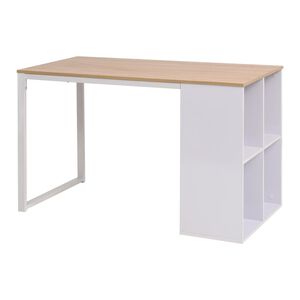 vidaXL Escritorio 120x60x75 cm color roble y blanco
