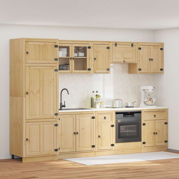 vidaXL Armario con caj&oacute;n SKI 9 pcs Marr&oacute;n Miel Madera de pino macizo