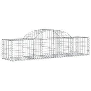 vidaXL Cesta de gaviones forma arco hierro galvanizado 200x50x40/60 cm